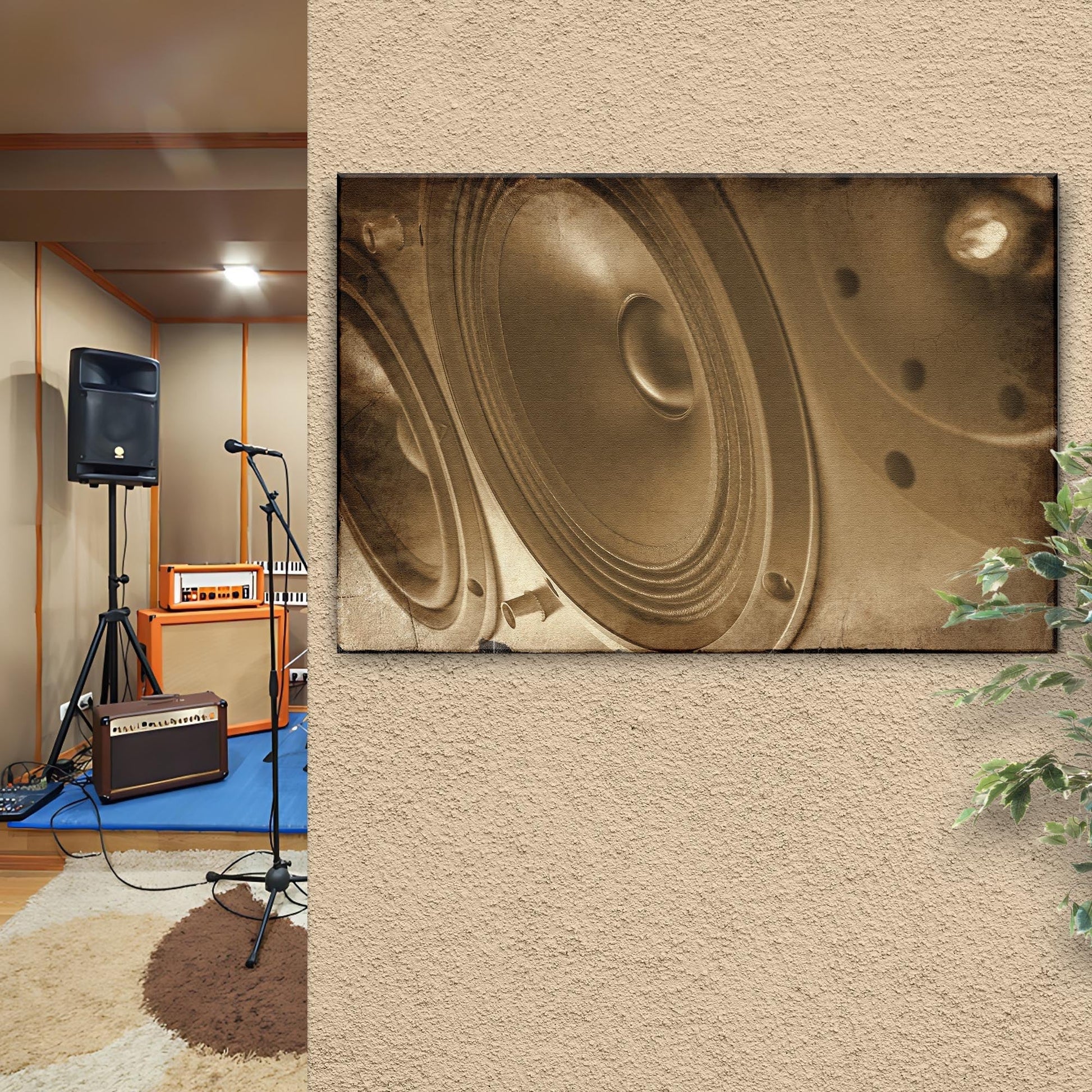Music Equipment Speakers Vintage Canvas Wall Art