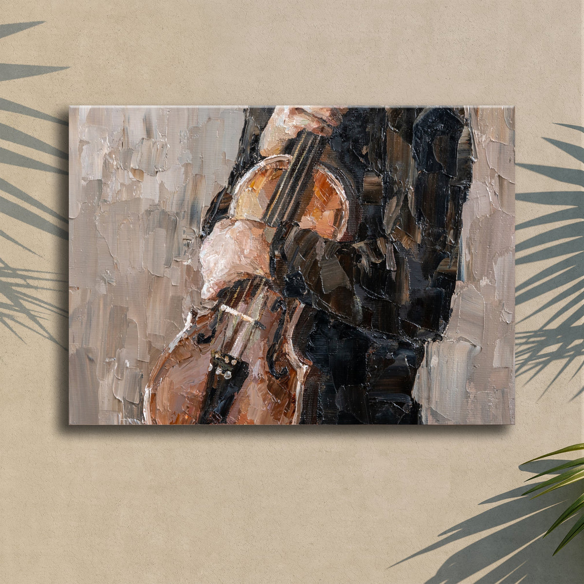 Violin Rustic Canvas Wall Art