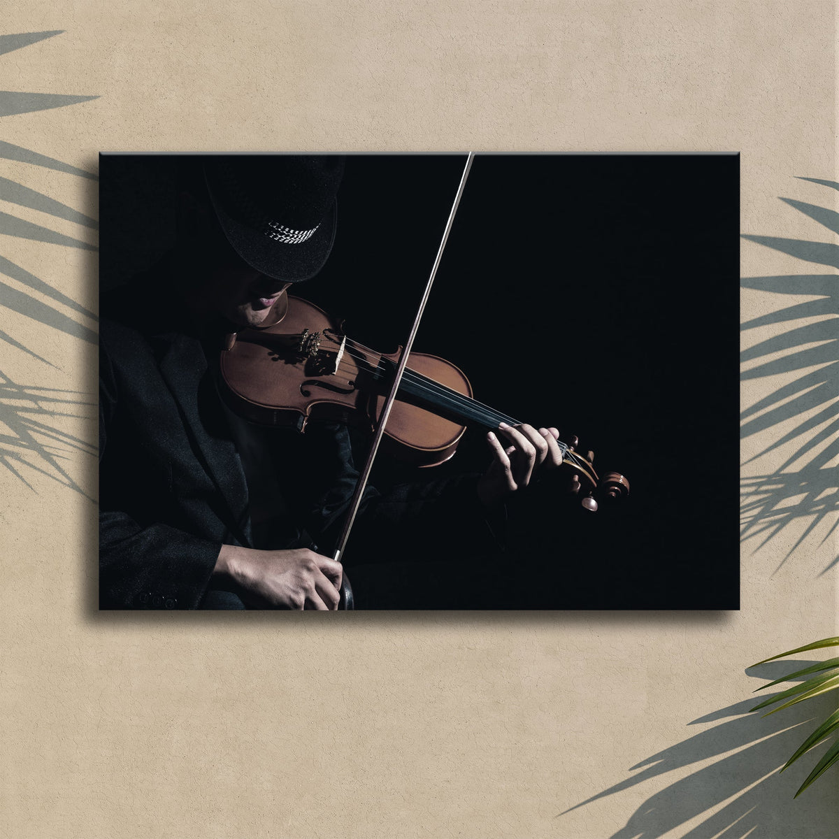 Violin Playing Canvas Wall Art