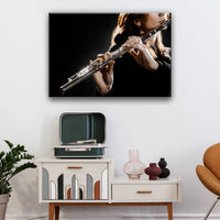 Flute Playing Canvas Wall Art