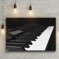 Keyboard Monochrome Canvas Wall Art
