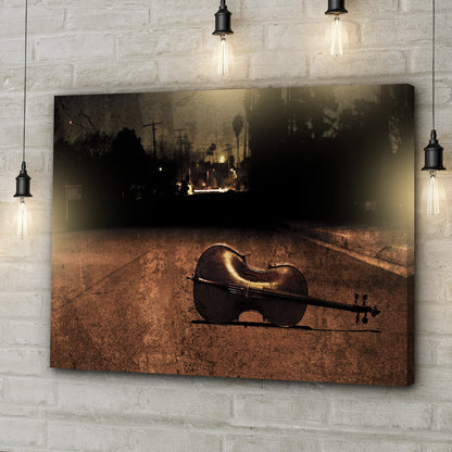 Cello Rustic Canvas Wall Art