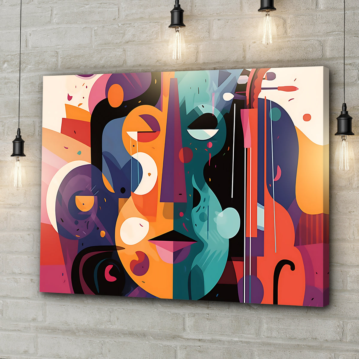 Cello Abstract Canvas Wall Art
