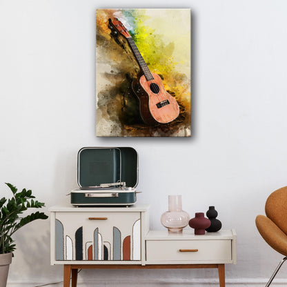 Ukulele Watercolor Canvas Wall Art
