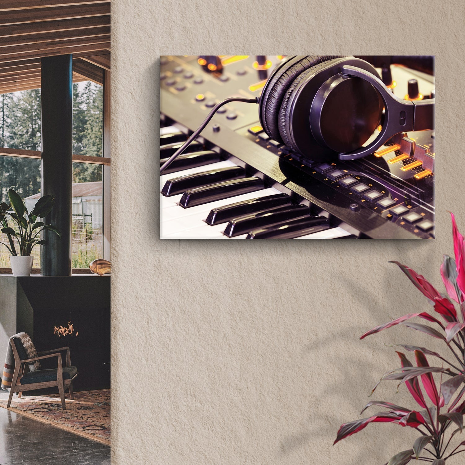 Keyboard Up Close Canvas Wall Art