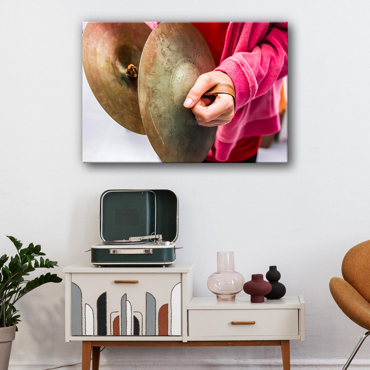 Cymbal Playing Canvas Wall Art