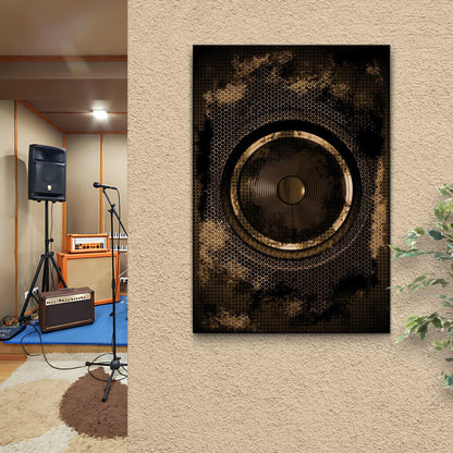 Music Equipment Speakers Grunge Canvas Wall Art