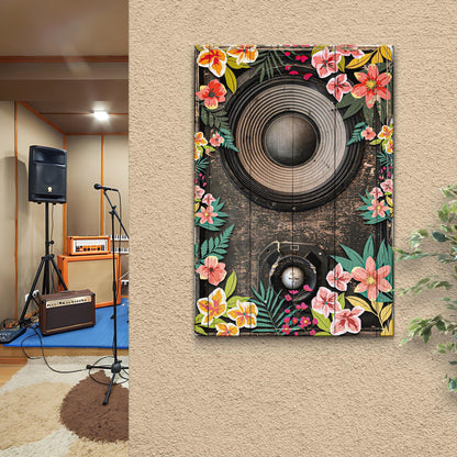 Music Equipment Speakers Rustic Canvas Wall Art
