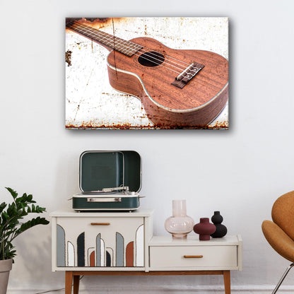 Ukulele Rustic Canvas Wall Art