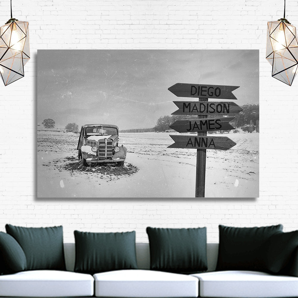 Vintage Truck Name Sign