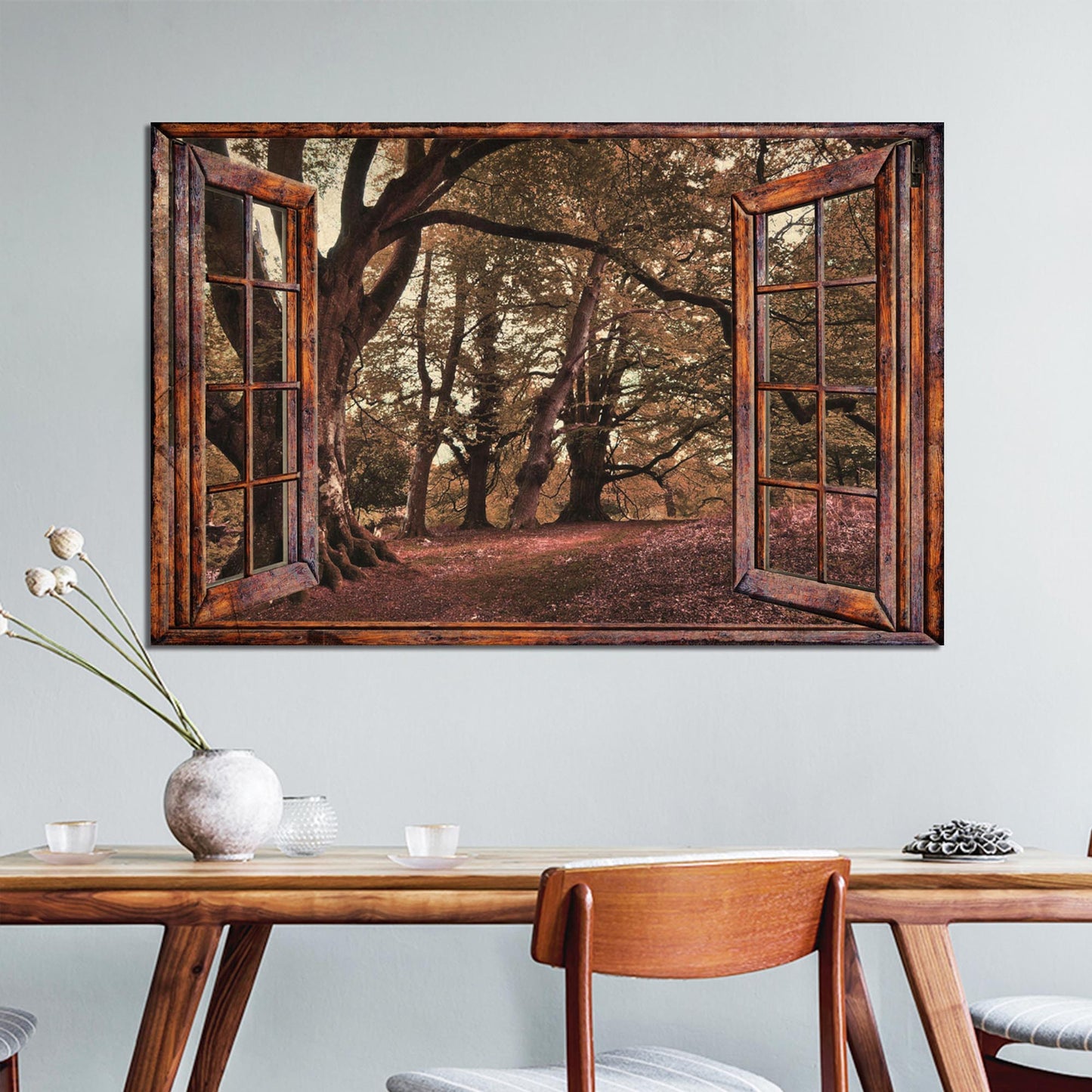 To The Woods Windows Canvas Wall Art