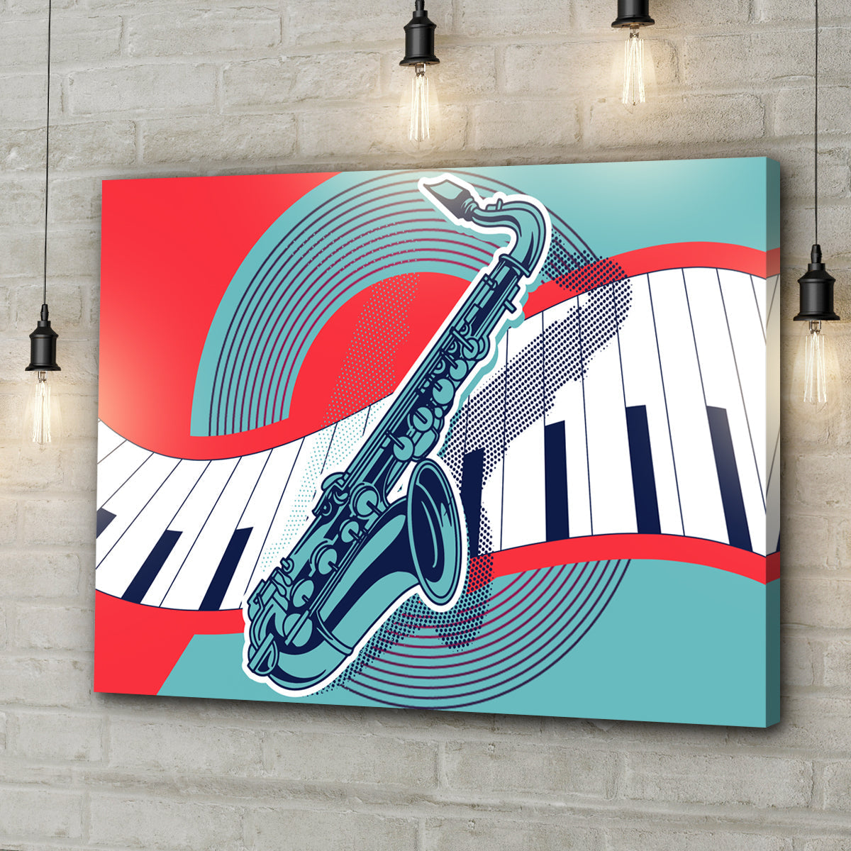 Saxophone Retro Canvas Wall Art