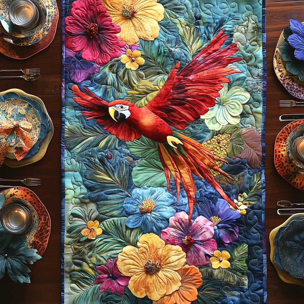 Macaw Magic Quilted Table Runner