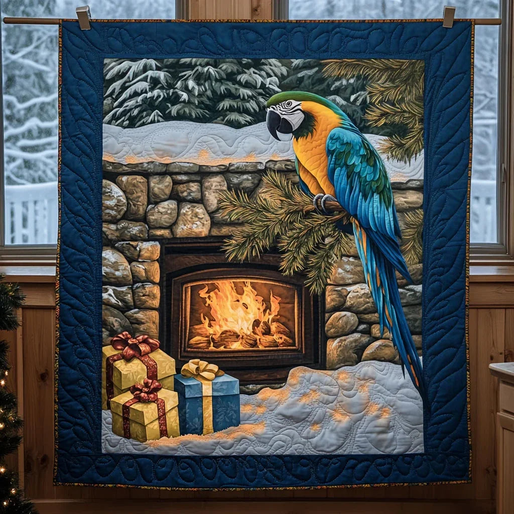 Macaw's Warm Christmas Quilt Blanket