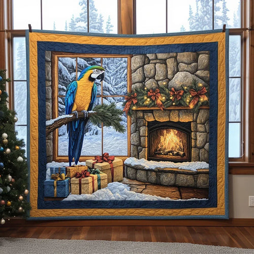 Macaw's Winter Retreat Quilt Blanket