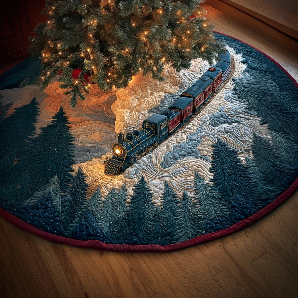 Magic Route Christmas Quilted Tree Skirt