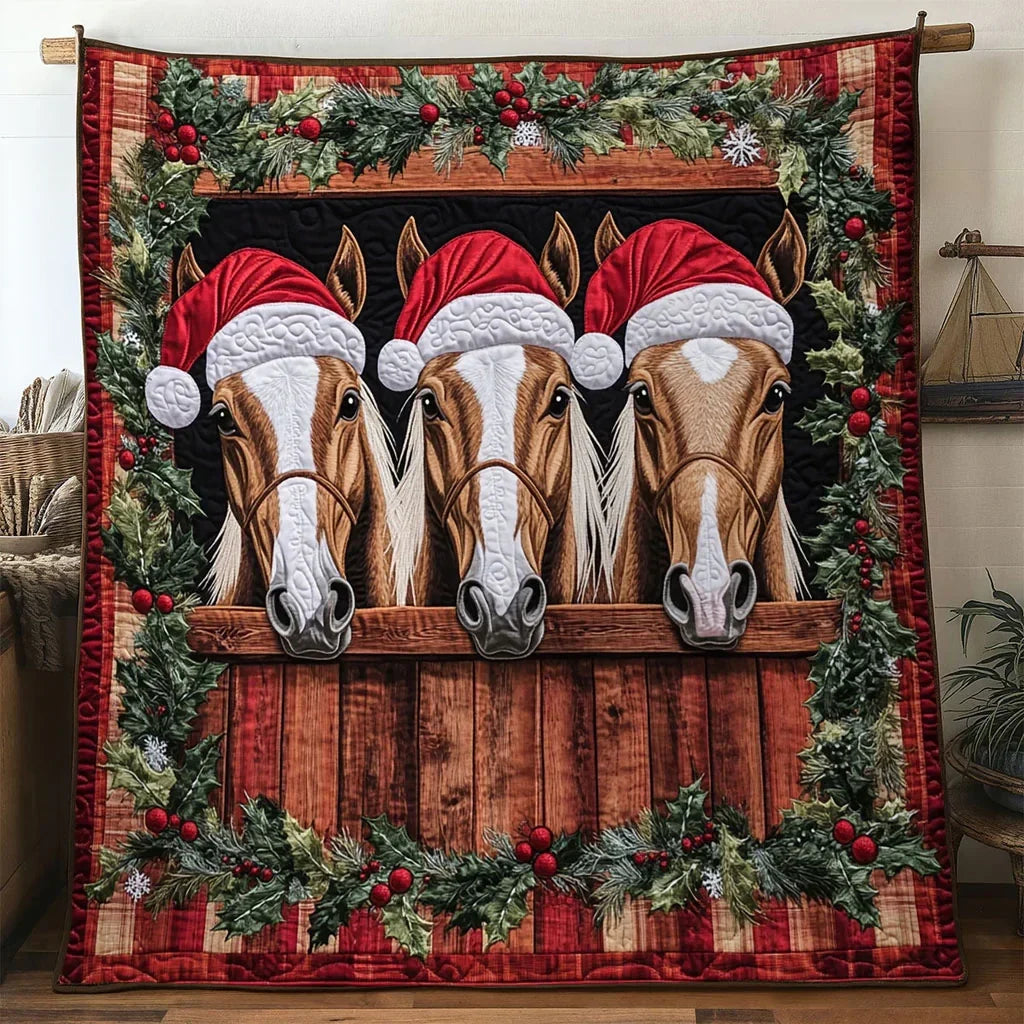 Magical Horse Holiday Quilt Blanket