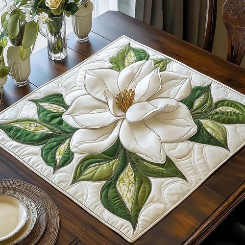 Magnolia Bloom Quilted Table Topper