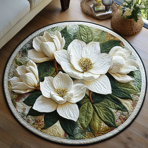 Magnolia Glow Quilted Round Mat