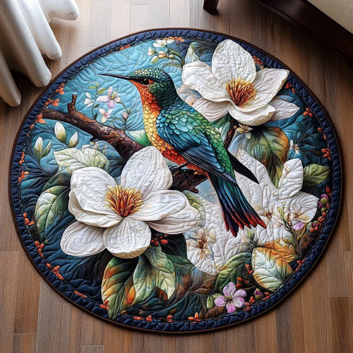 Magnolia Hummingbird Haven Quilted Round Mat