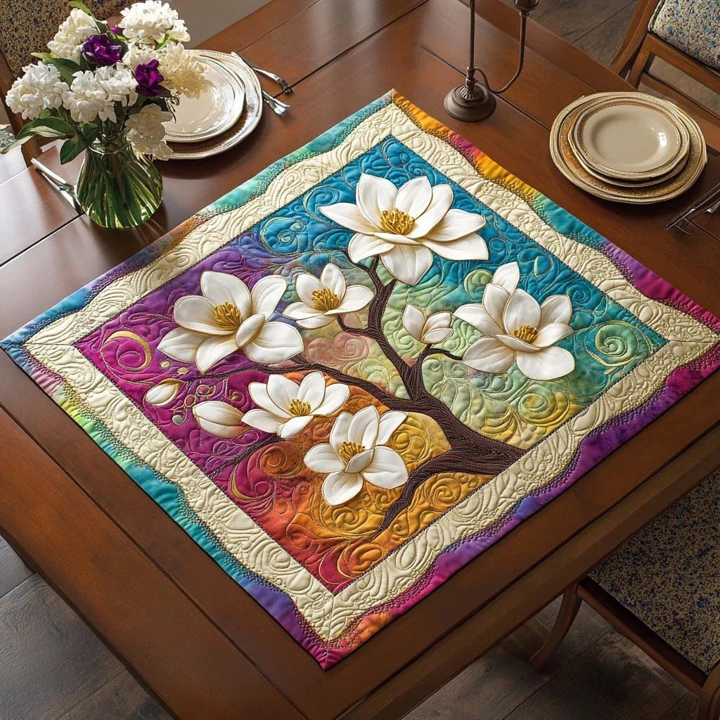 Magnolia Magic Quilted Table Topper
