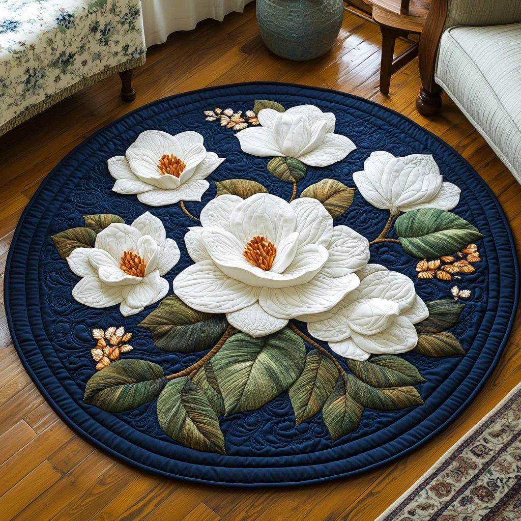 Magnolia Song Quilted Round Mat
