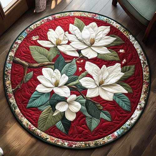 Magnolia Whisper Quilted Round Mat