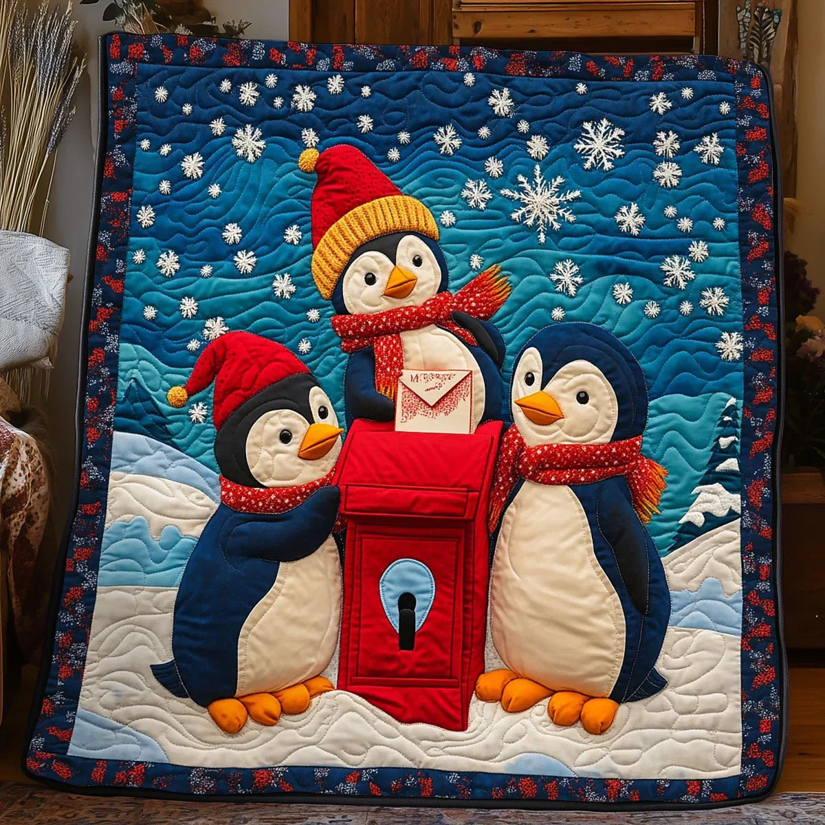 Mailbox Penguin Quilt Blanket