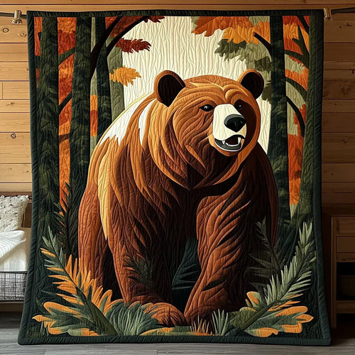 Majestic Abstract Bear Quilt Blanket