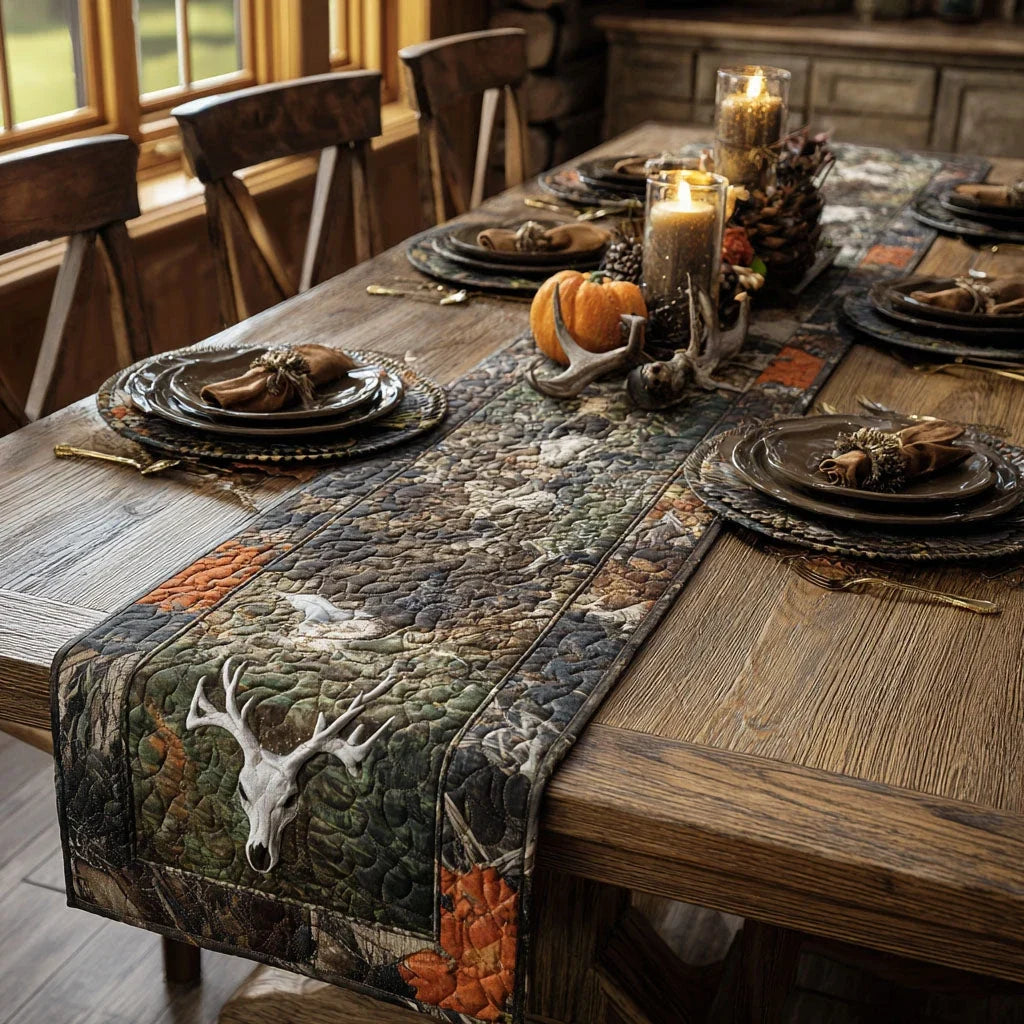 Majestic Buck Quilted Table Runner