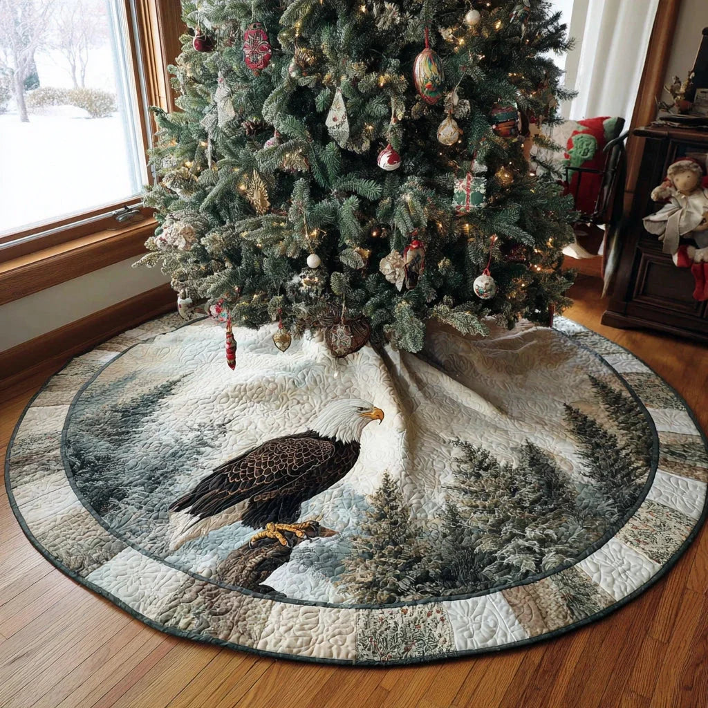 Majestic Eagle Christmas Quilted Tree Skirt