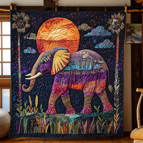 Majestic Elephant Quilt Blanket