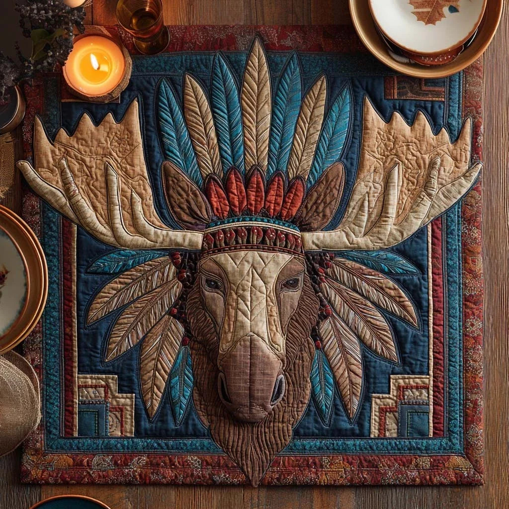 Majestic Elk Spirit Quilted Table Topper