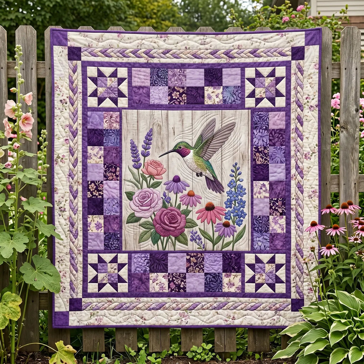 Majestic Hummingbird Quilt Blanket