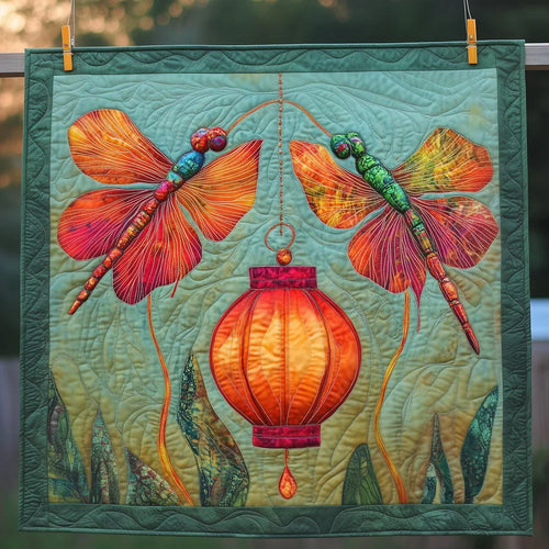 Majestic Lantern Dragonfly Quilt Blanket