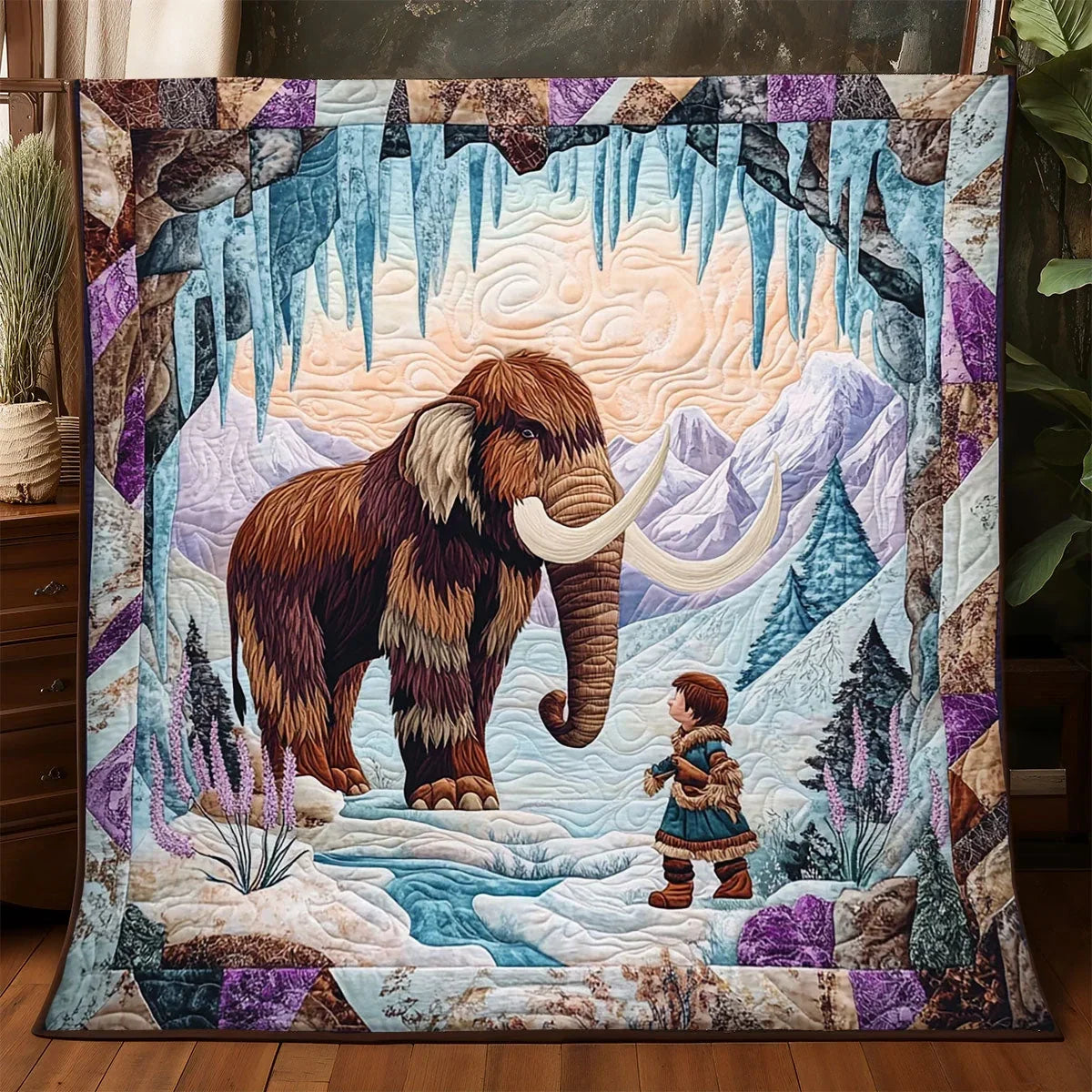 Majestic Woolly Mammoth Quilt Blanket