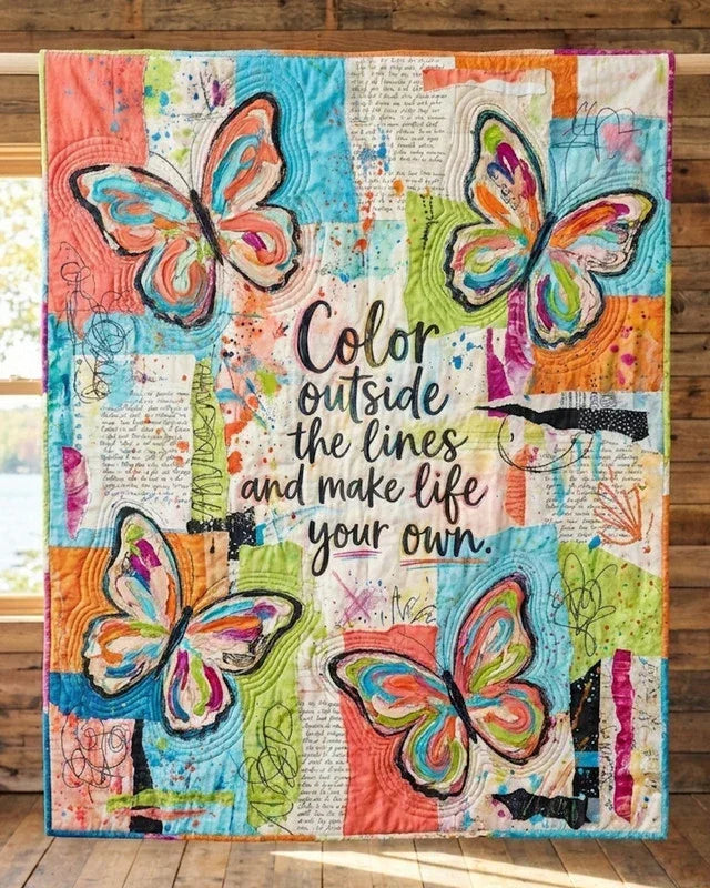 Make Life Your Own Quilt Blanket - Quilted Blanket by Wild and Way