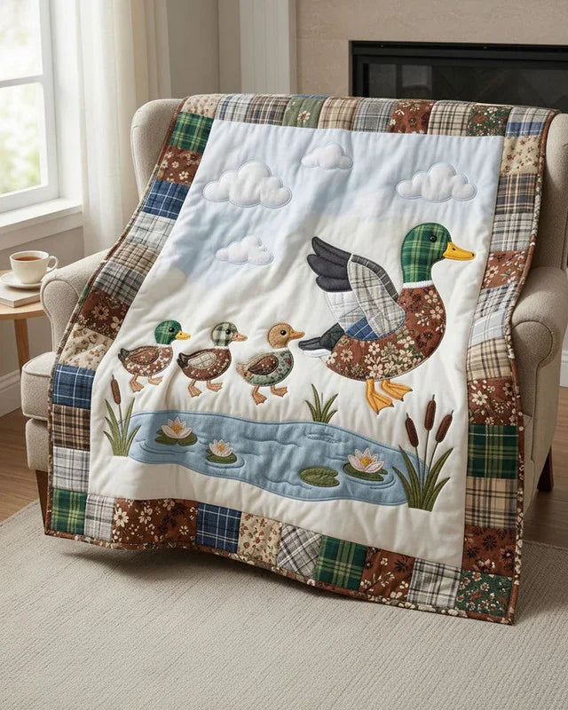 Mallard Duck Quilt Blanket - Quilted Blanket by Wild and Way