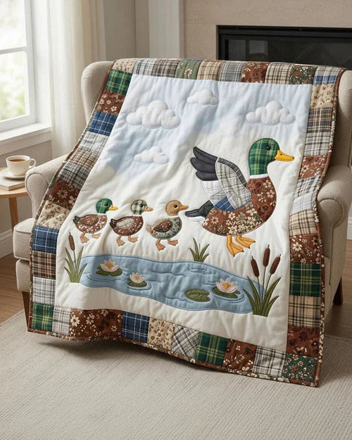 Mallard Duck Quilt Blanket - Quilted Blanket by Wild and Way