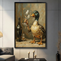 Wine Tasting Duck Funny Canvas Art Wall Art