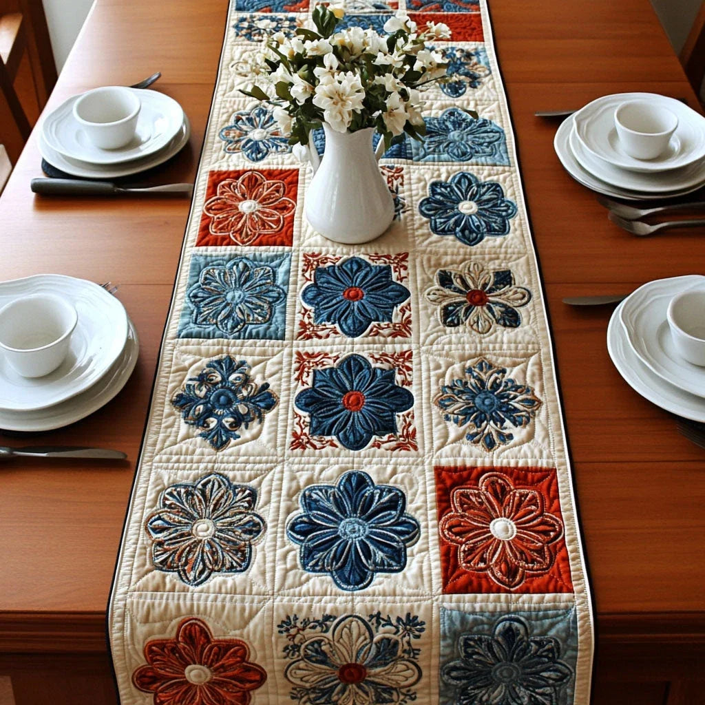 Mandala Freedom Quilted Table Runner