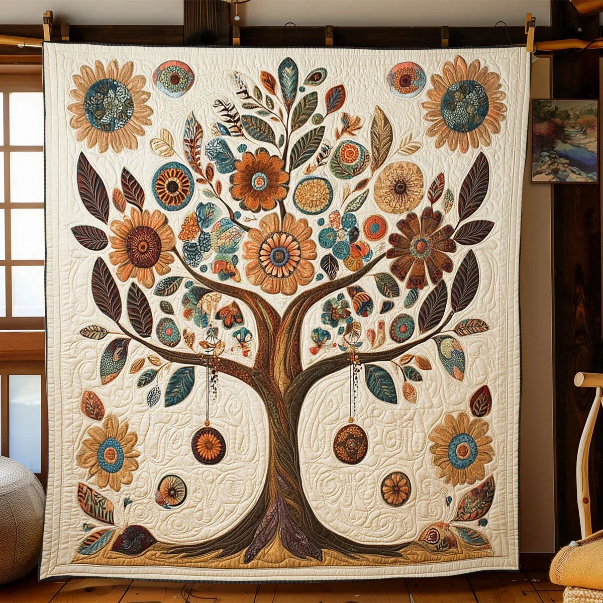 Mandala Tree Of Life Quilt Blanket