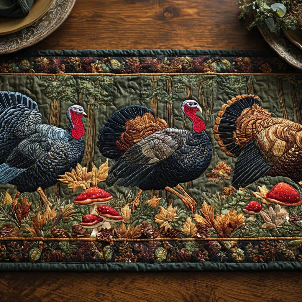 Maple Grove Turkey Quilted Table Runner