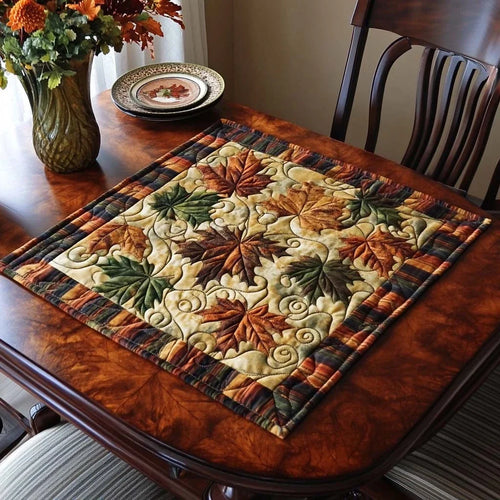 Maple Leaf Dance Quilted Table Topper