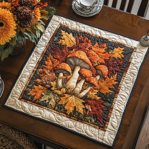 Maple Mushroom Quilted Table Topper