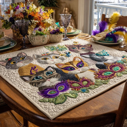 Mardi Delight Quilted Table Topper