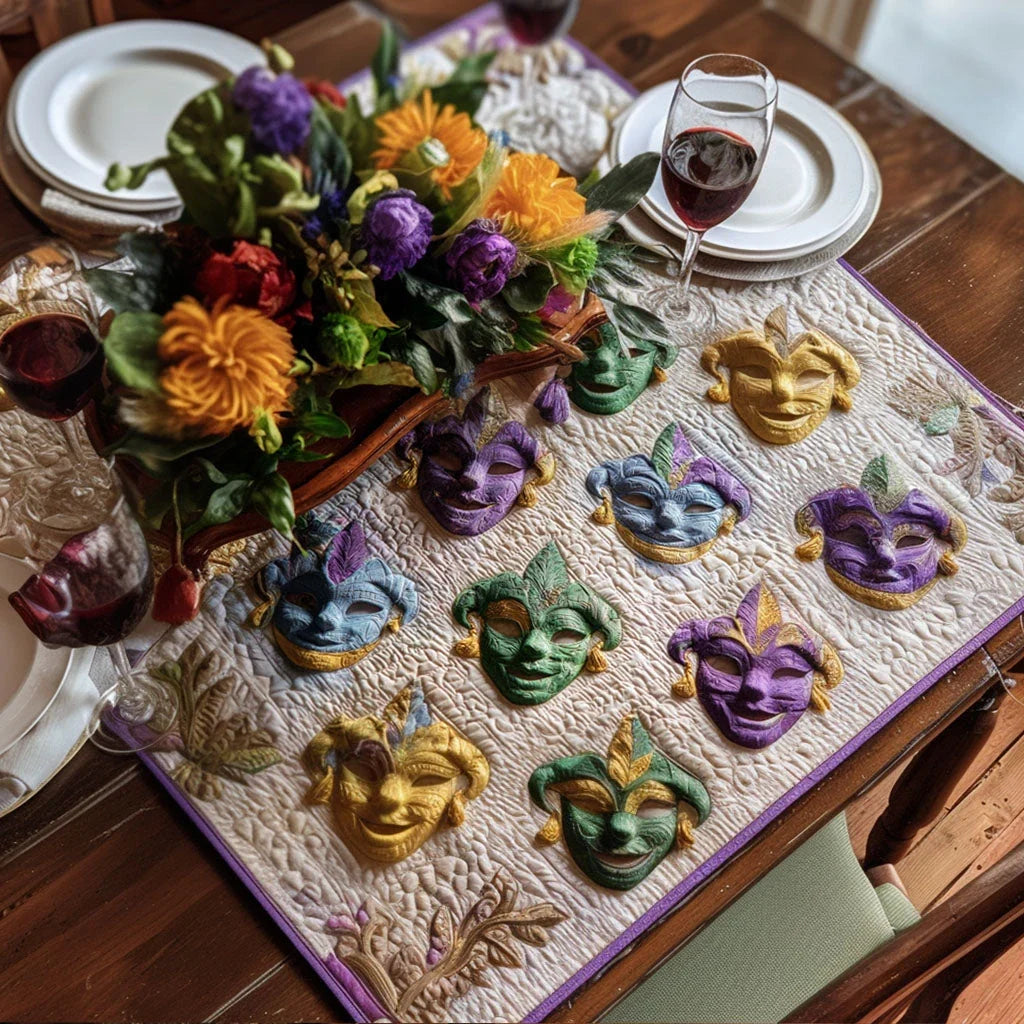 Mardi Enchant Quilted Table Topper