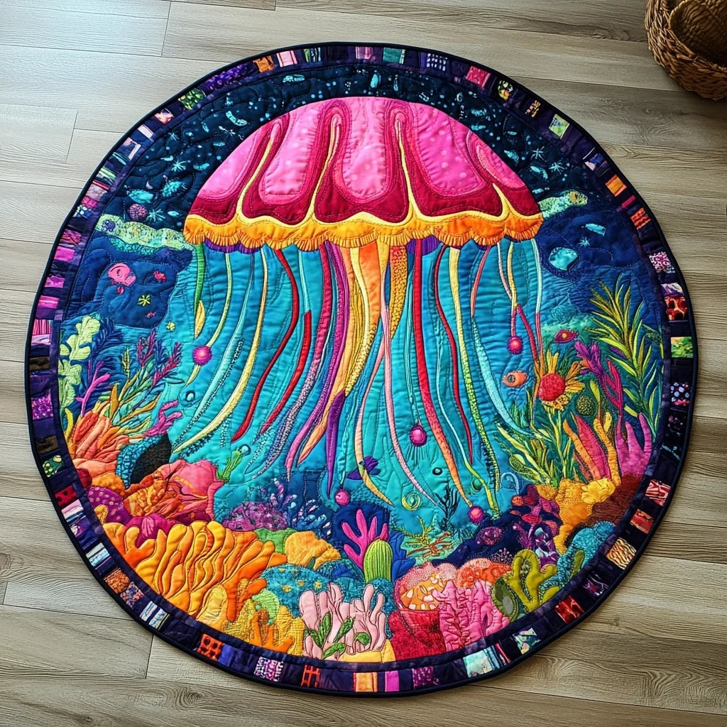 Marine Mystique Quilted Round Mat