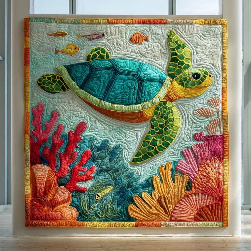 Marine Turtle Dream Quilt Blanket
