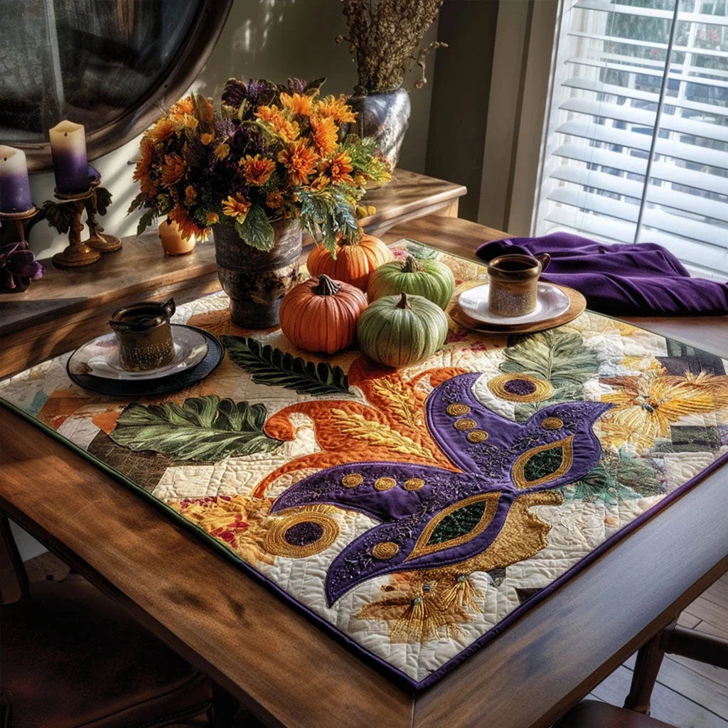 Masquerade Majesty Quilted Table Topper